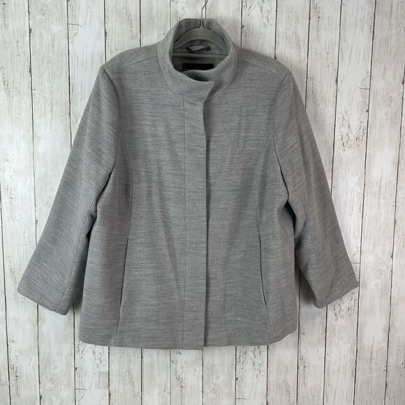 LANDS' END Coat Women’s 18WP Gray Stand Funnel Neck Collar Peacoat Fully… - Picture 1 of 11